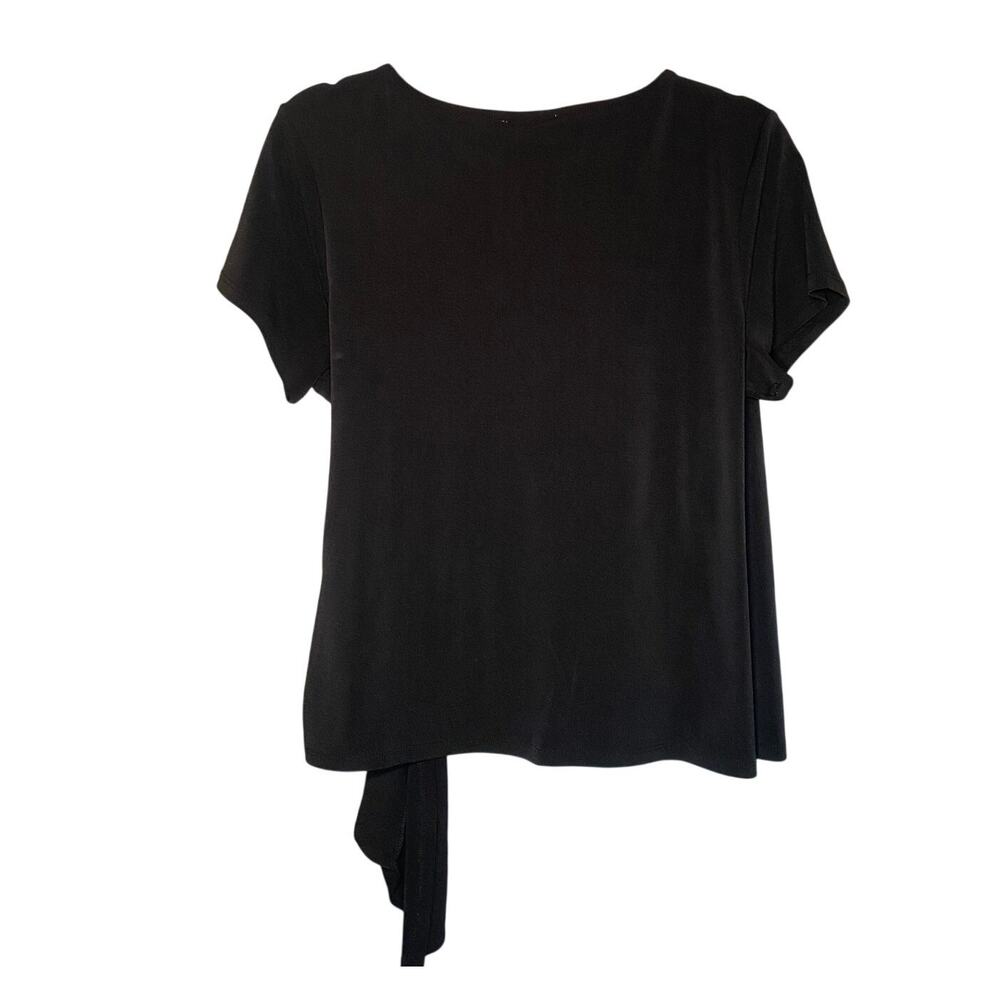 Black Wrap Blouse - Silver Detail - Women's Size Medium - Picture 2 of 9